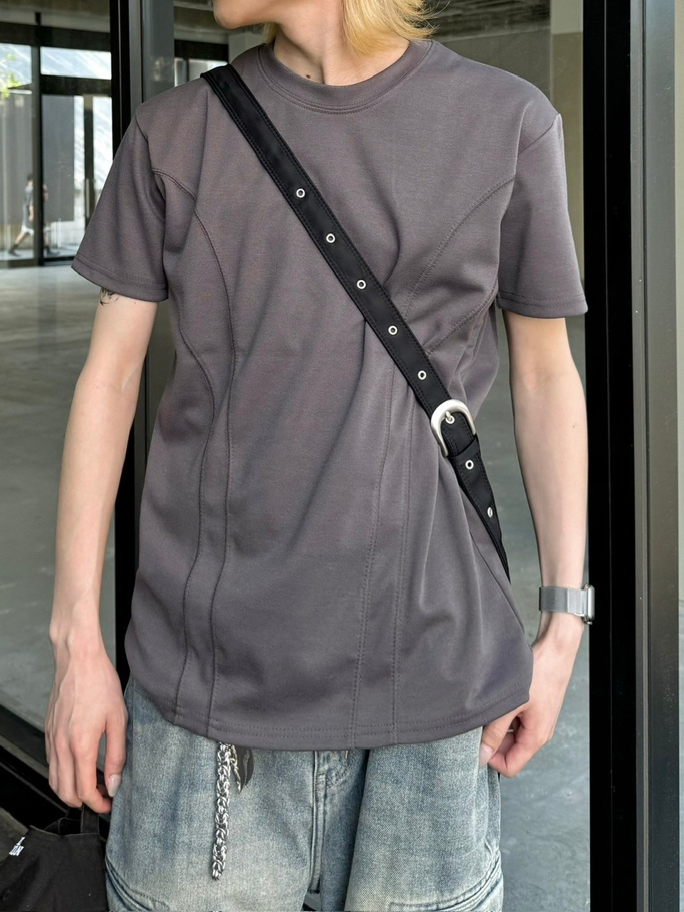 受注制【Chikashitsu +】compact stitch rib t-shirt (3color
