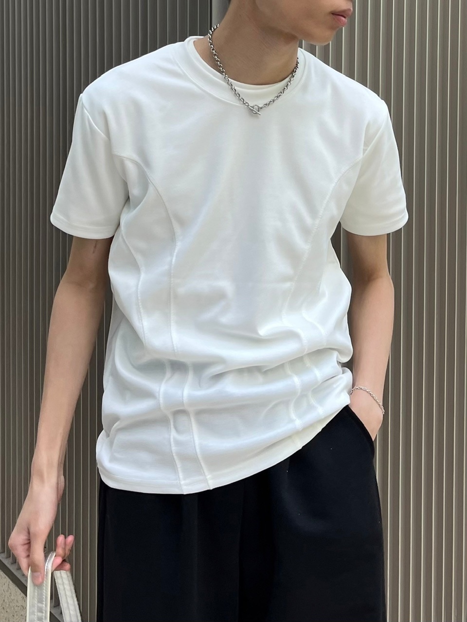 受注制【Chikashitsu +】compact stitch rib t-shirt (3color)