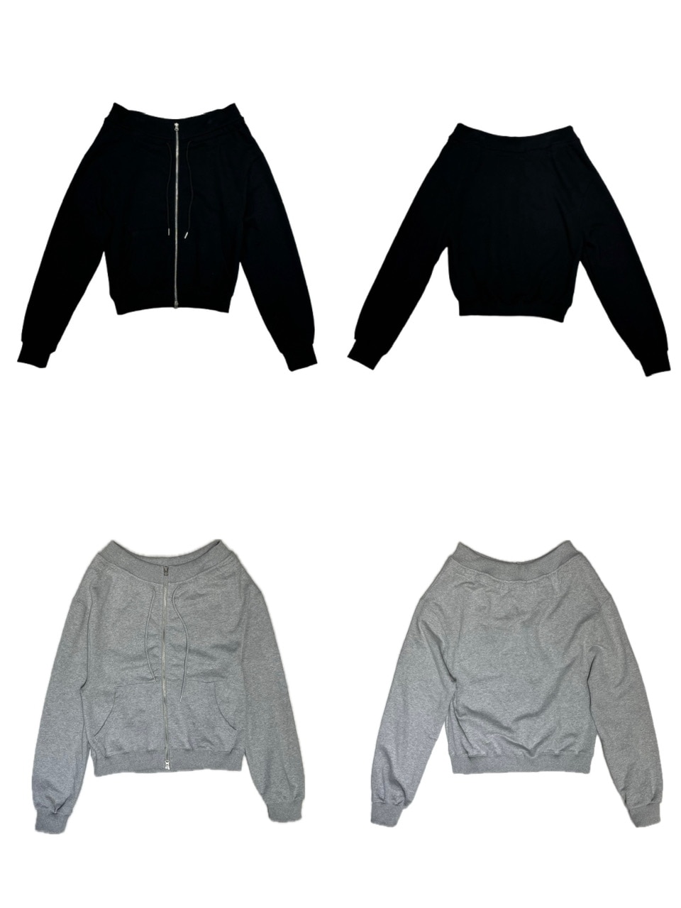 【GATELESS】2WAY ZIP-UP SWEAT SHIRT(2color)