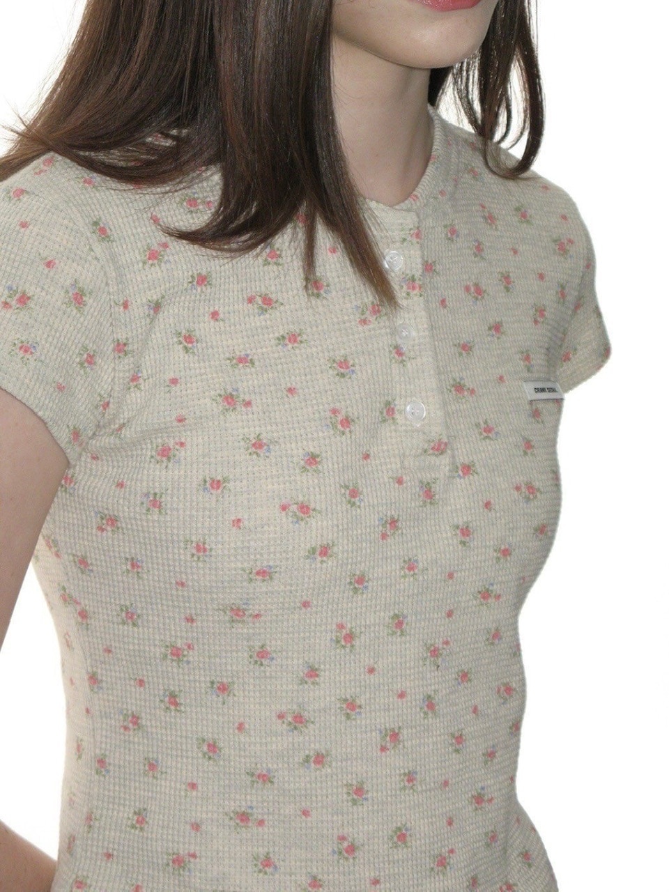 ★CRANK★FLOWER HENLEY NECK TOP_NAVY★正規品/韓国直送料込 CRANK】FLOWER HENLEY NECK TOP | OUR BRAND,CRANK | PRESSING