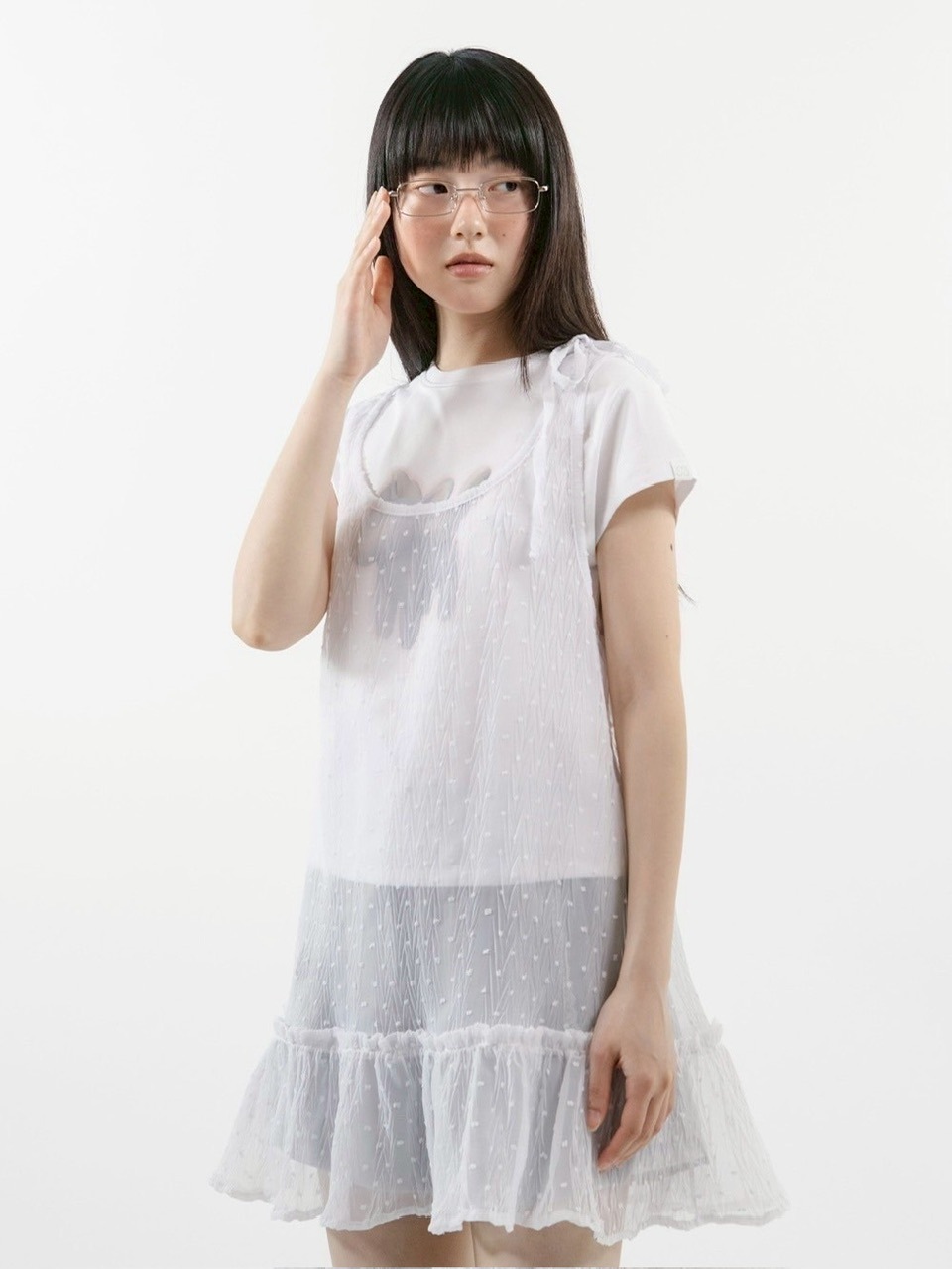 【TUOMIO】FRILL LAYERED DOT DRESS / 【トゥオミオ】フリルレイヤードドットワンピース