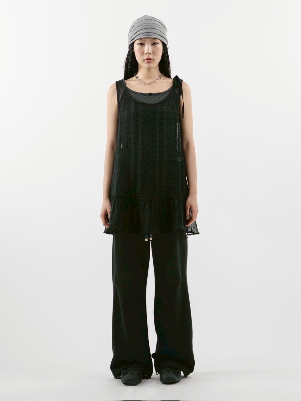 【TUOMIO】FRILL LAYERED DOT DRESS / 【トゥオミオ】フリルレイヤードドットワンピース