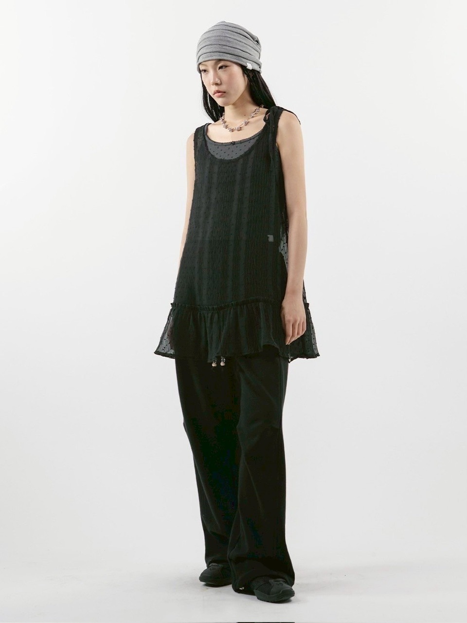 【TUOMIO】FRILL LAYERED DOT DRESS / 【トゥオミオ】フリルレイヤードドットワンピース