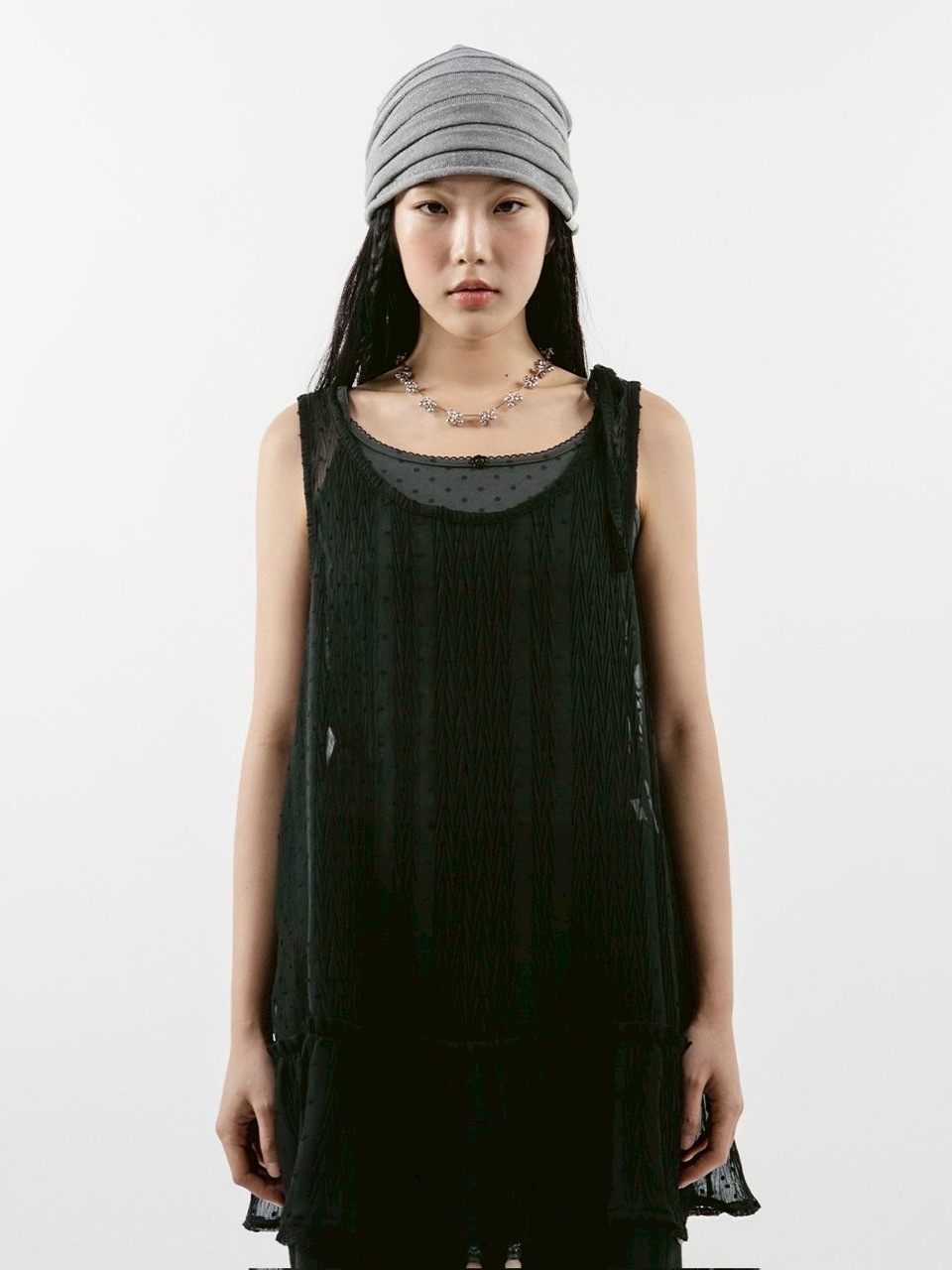 【TUOMIO】FRILL LAYERED DOT DRESS / 【トゥオミオ】フリルレイヤードドットワンピース