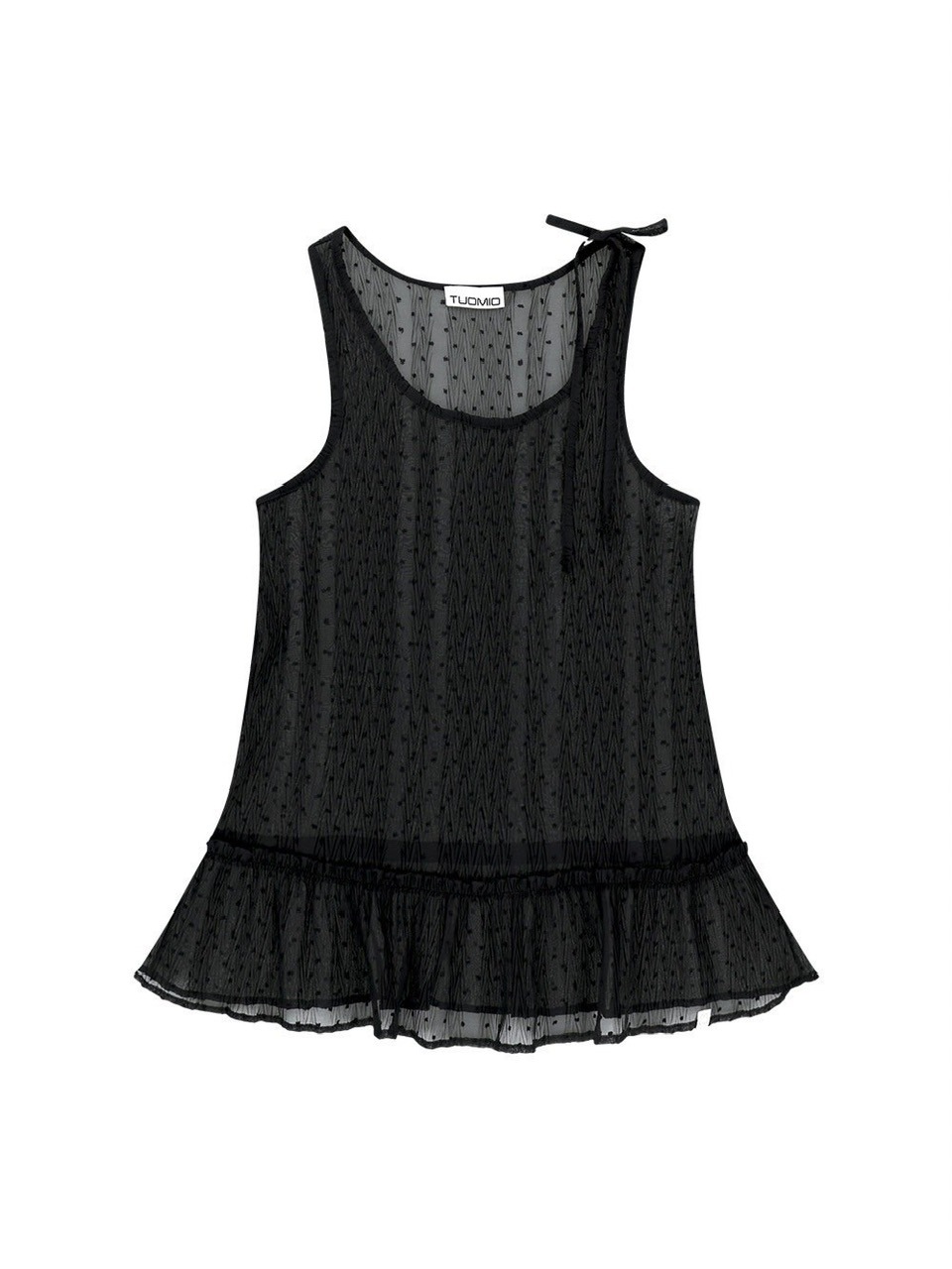 【TUOMIO】FRILL LAYERED DOT DRESS / 【トゥオミオ】フリルレイヤードドットワンピース