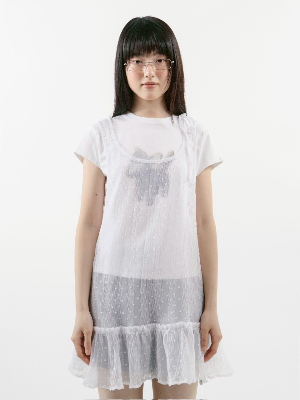 TUOMIO】FRILL LAYERED DOT DRESS / 【トゥオミオ】フリル
