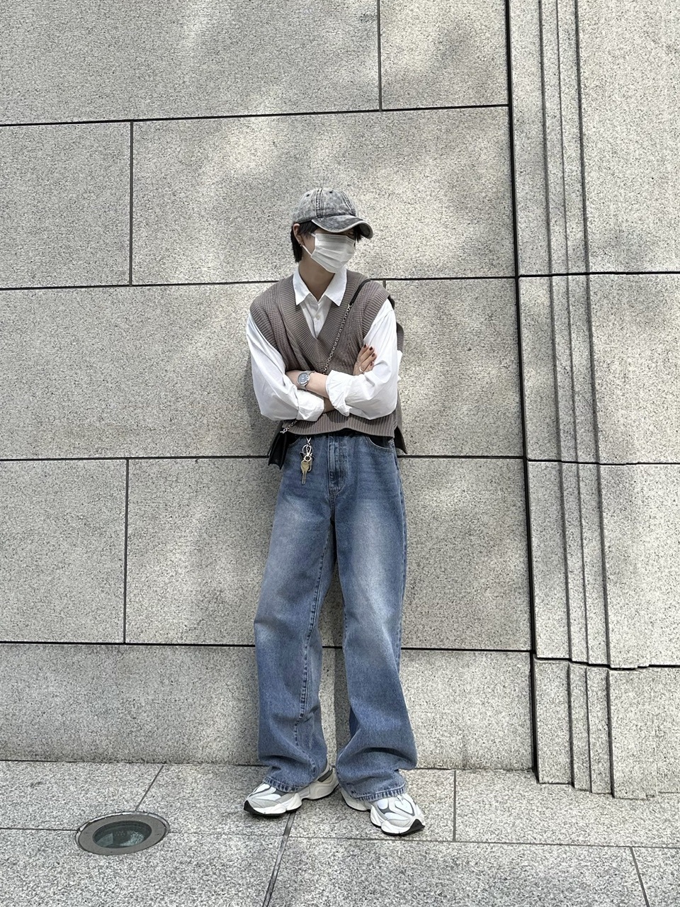 大阪店WEB限定受注制【Chikashitsu +】cropped box vest (2color