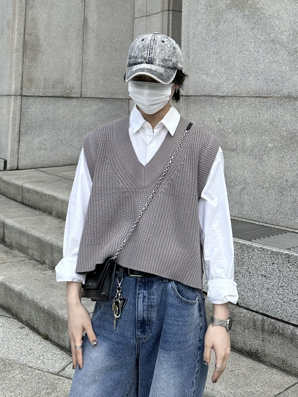 チユさん専用 大阪店WEB限定受注制【Chikashitsu +】cropped box vest (2color