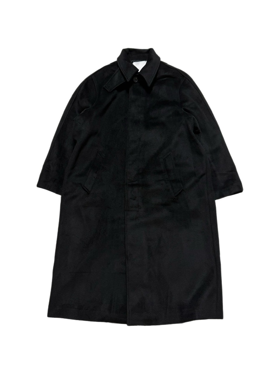 受注制【Chikashitsu +】high neck wool blend long coat / 【チカシツプラス】ハイネックウールブレンドロングコート (2color)