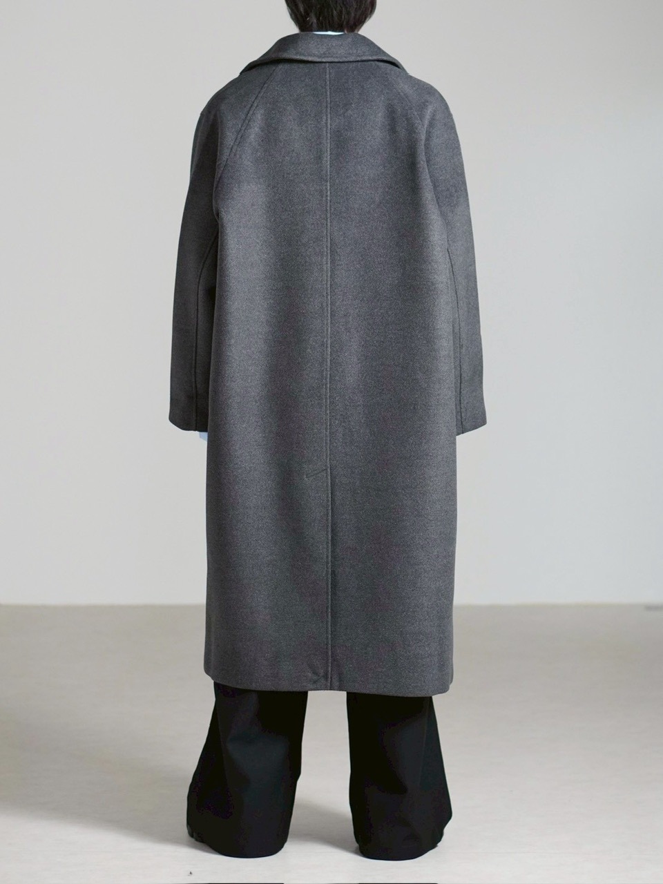 受注制【Chikashitsu +】high neck wool blend long coat / 【チカシツプラス】ハイネックウールブレンドロングコート (2color)