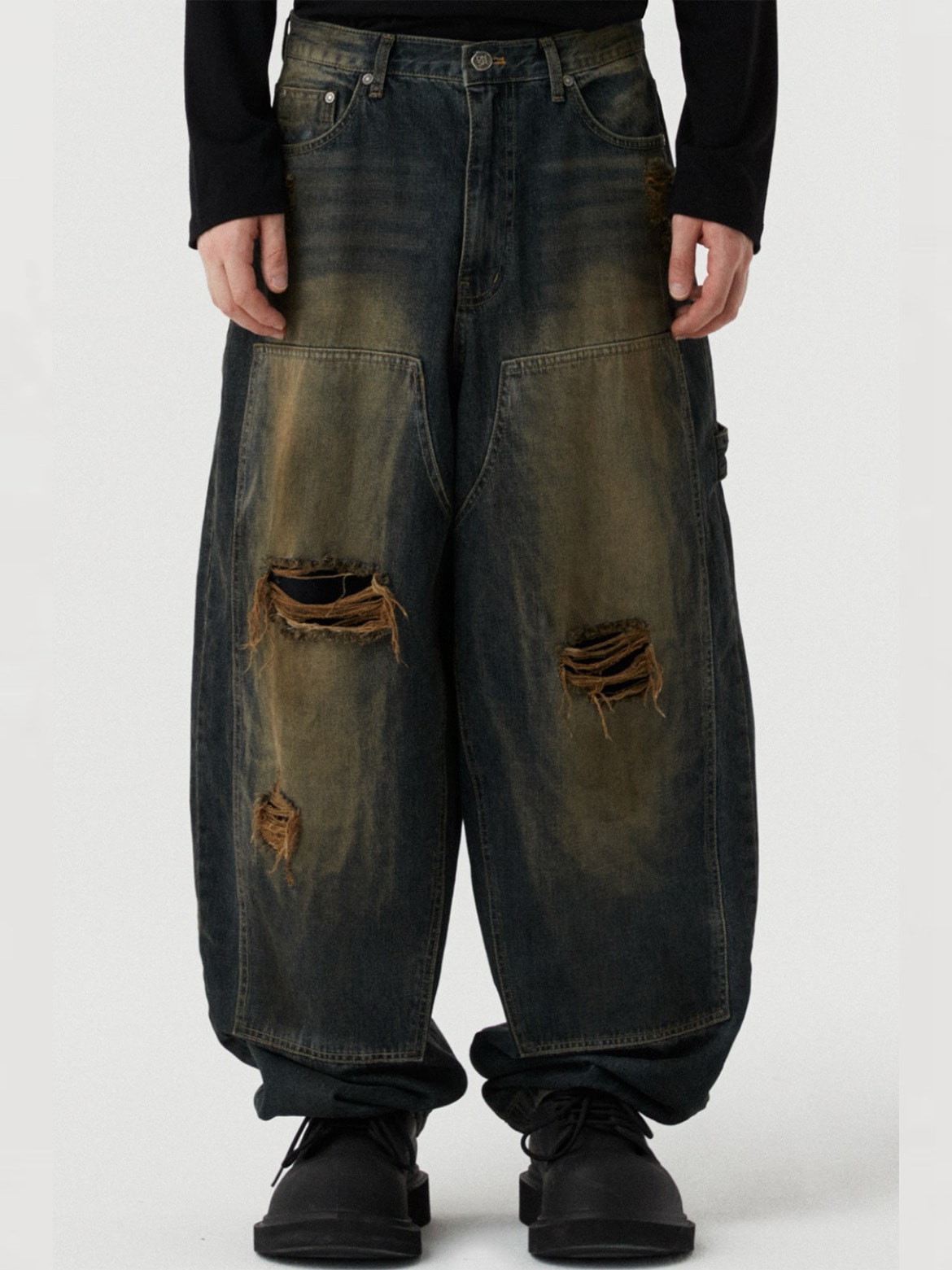 [TWN]★25SS★韓国人気★URBANE CARPENTER DENIM PANTS DNSR】[JUANHOMMExDNSR] carpenter baggy denim pants | OUR