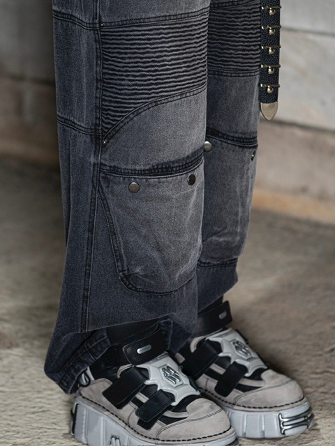 DIG YOUR OWN GRAVE】WASHING BIKER PANTS | OUR BRAND,DIG YOUR