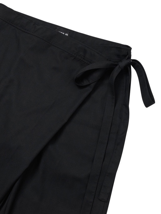 【AJO AJOBYAJO】25SS★ Asymmetrical Long Skirt Denim Pants Wool Blend Asymmetrical Long Skirt Pants [BLACK] - AJOBYAJO