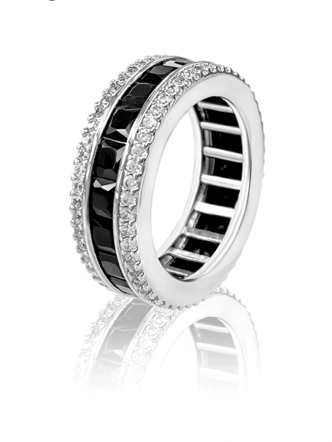 【BLACKPURPLE】[blacklabel] AAA dia three-line ring Black label] AAA DIA Three Line Ring - Silver - BLACKPURPLE_USD