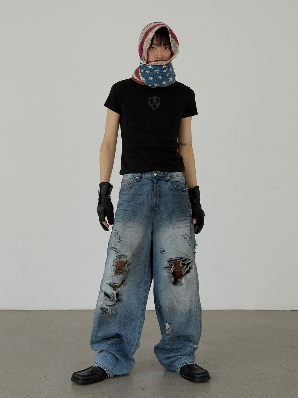 ANOTHERYOUTH】3 layered destroyed jeans | OUR BRAND,ANOTHERYOUTH