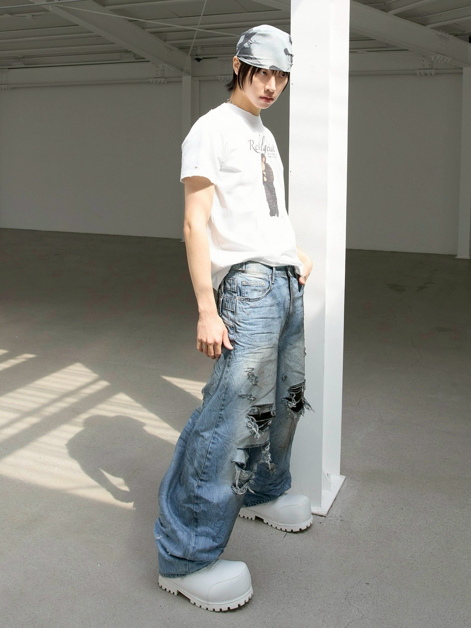 デニム・ジーパン [ANOTHERYOUTH] 3 layered destroyed jeans ANOTHERYOUTH】3 layered destroyed jeans | OUR BRAND