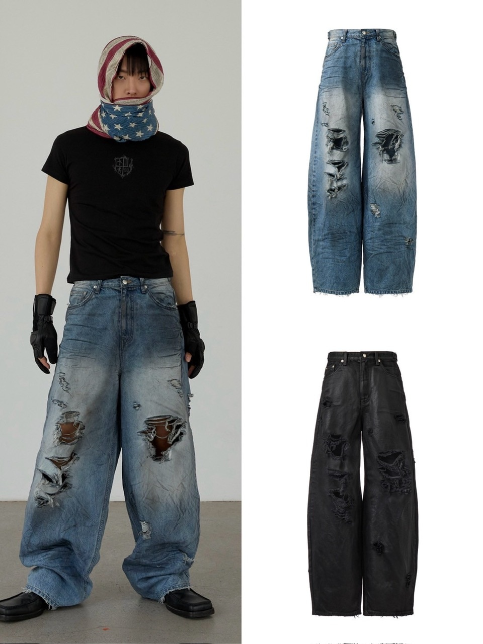 【ANOTHERYOUTH】3 layered destroyed jeans ANOTHERYOUTH】3 layered destroyed jeans | OUR BRAND