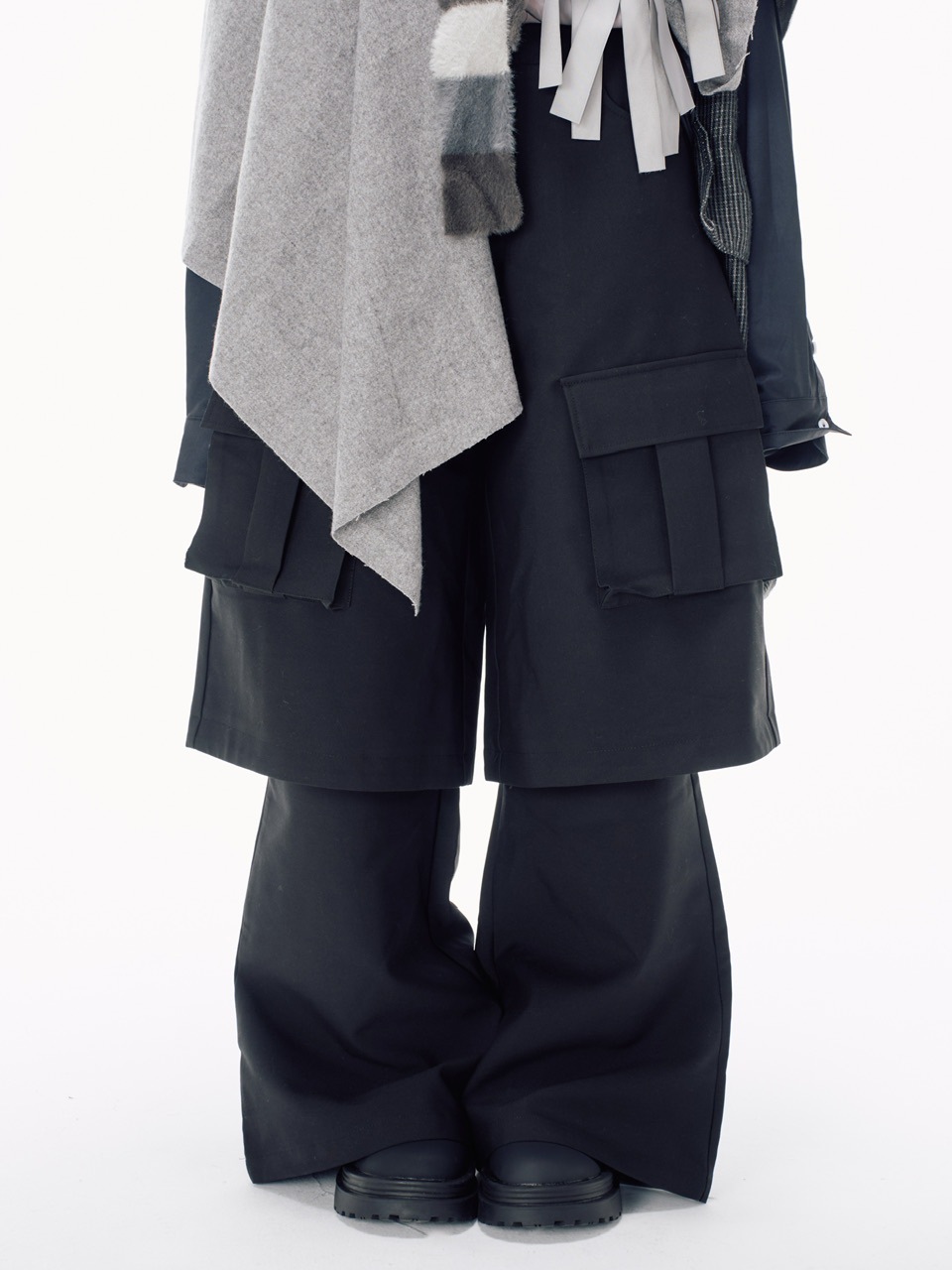 【Nerd out XU】layered slacks / 【ナードアウトエックスユー】レイヤードスラックス