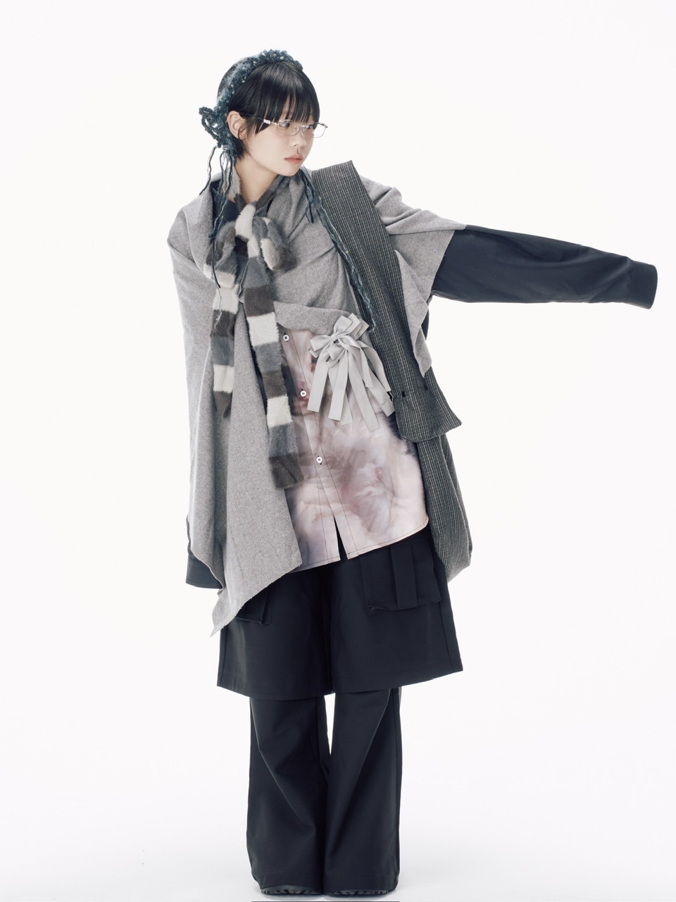 【Nerd out XU】layered slacks / 【ナードアウトエックスユー】レイヤードスラックス