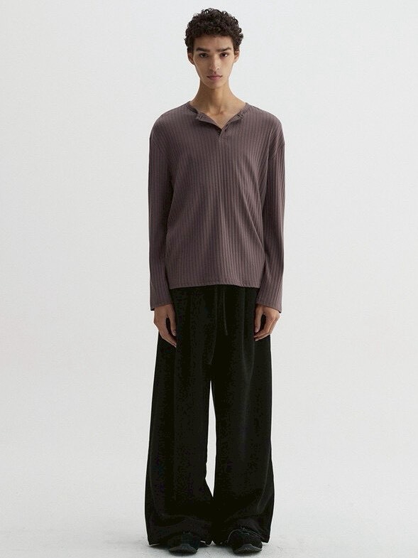 【DNSR】Ribbed Henley Long Sleeve