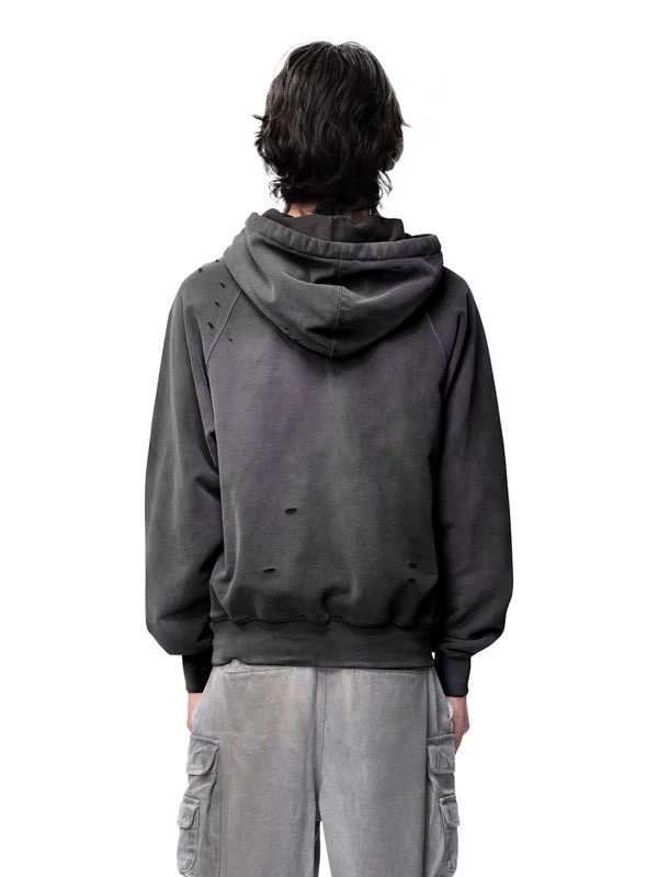 ☆多忙にて返信遅しRURU☆ パーカー2点セット The Boy Has No Patience】Double Drawstring Ripped Hooded