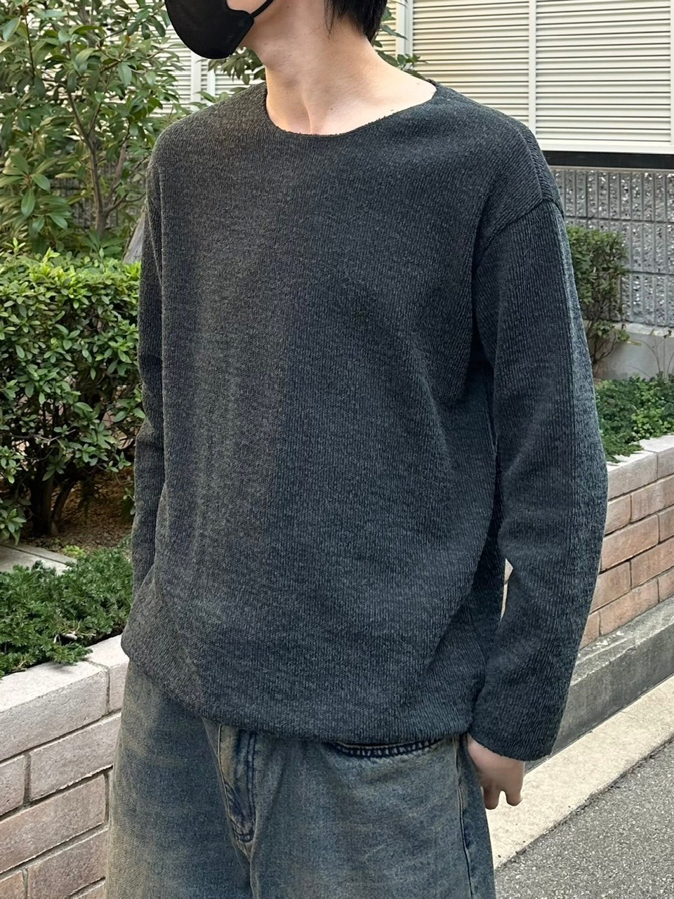 受注制【Chikashitsu +】unisex over knit (4color)