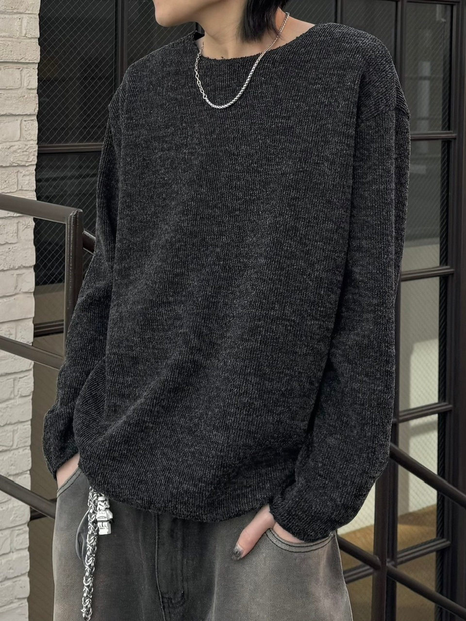 受注制【Chikashitsu +】unisex over knit (4color
