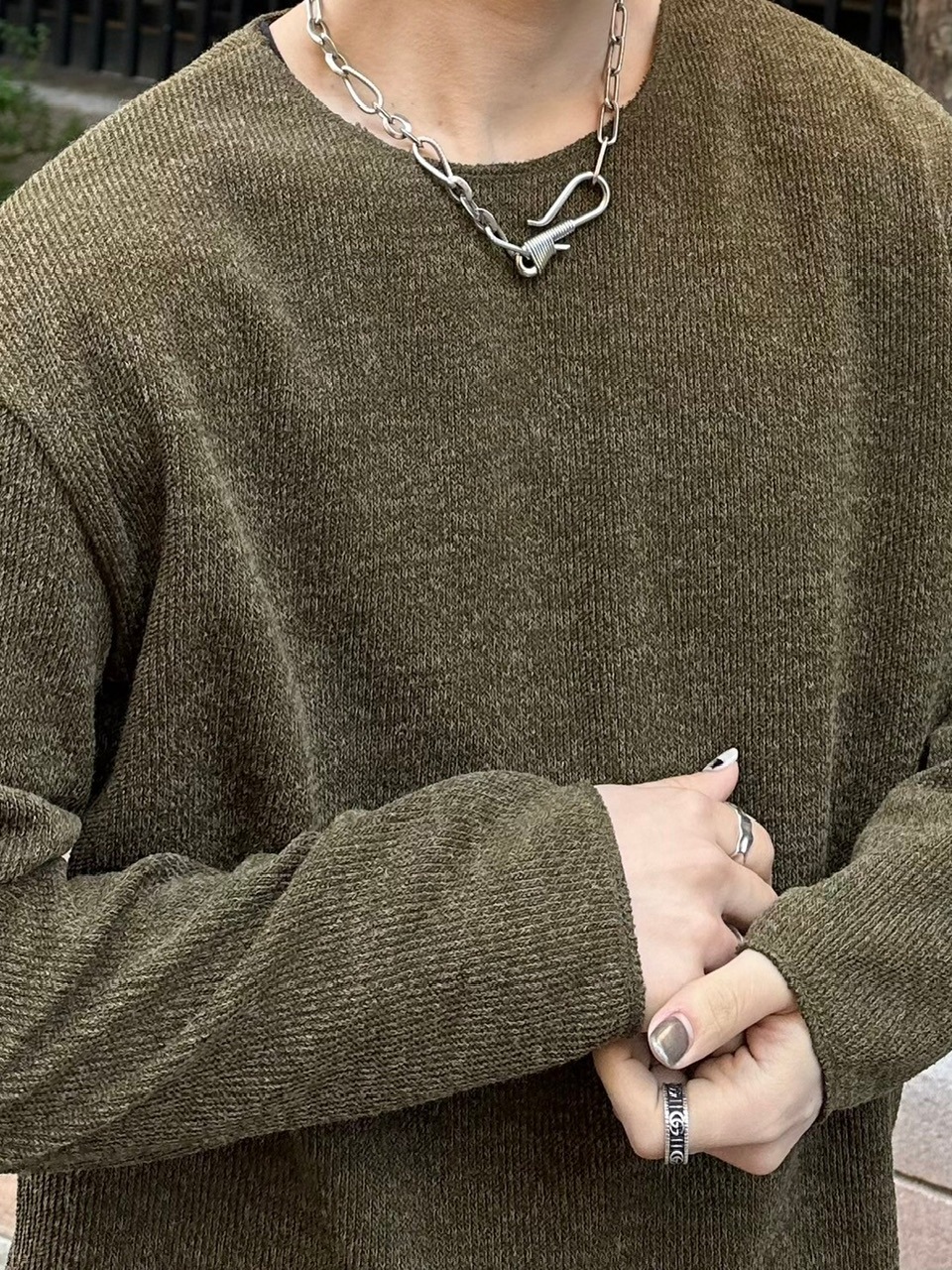 チロページ 受注制【Chikashitsu +】unisex over knit (4color