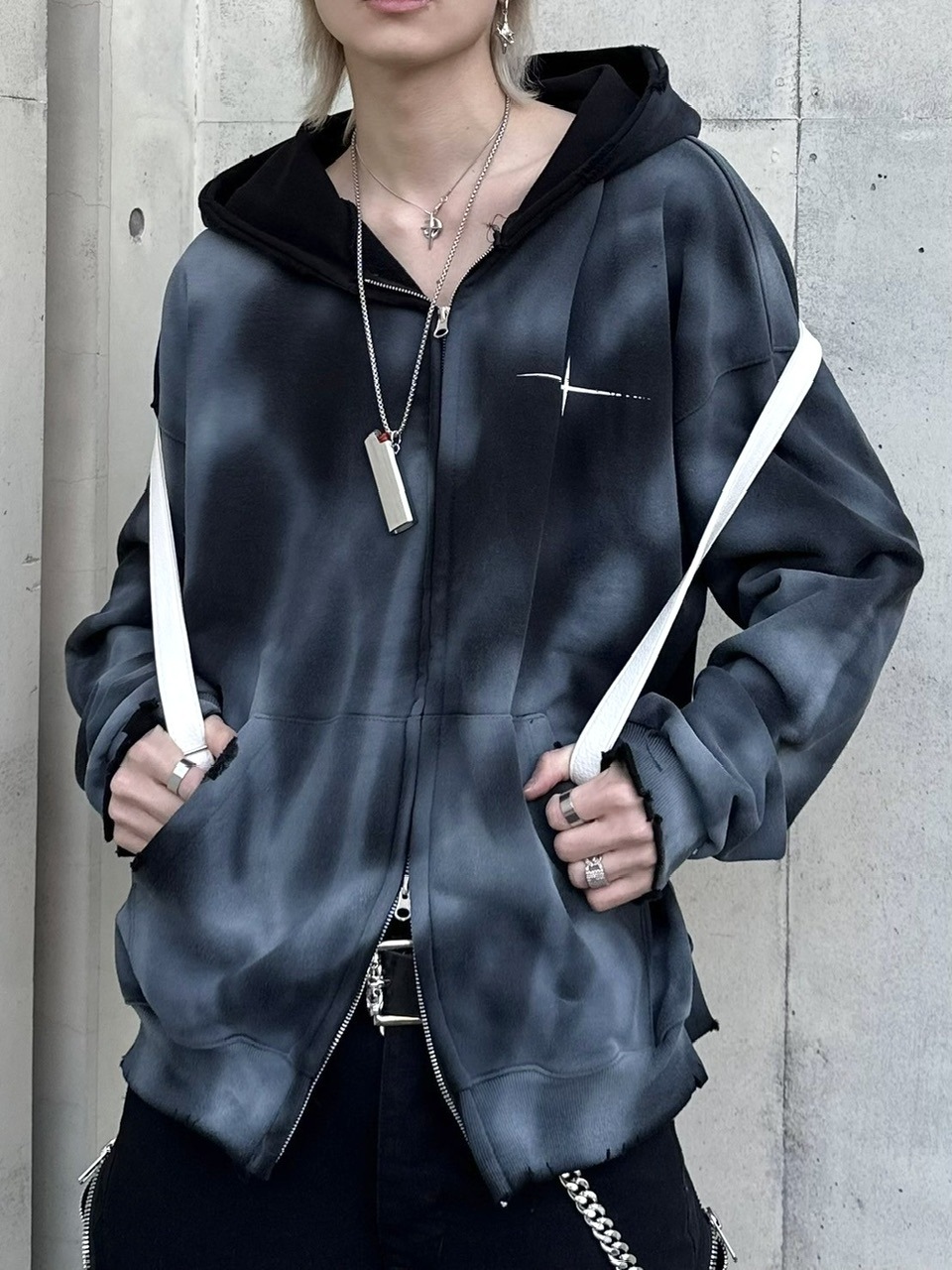 受注制【SUPADA】dirty zip hoodie