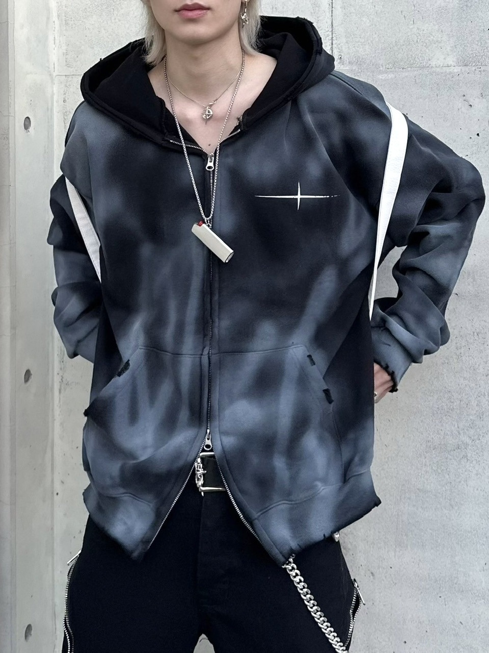 受注制【SUPADA】dirty zip hoodie