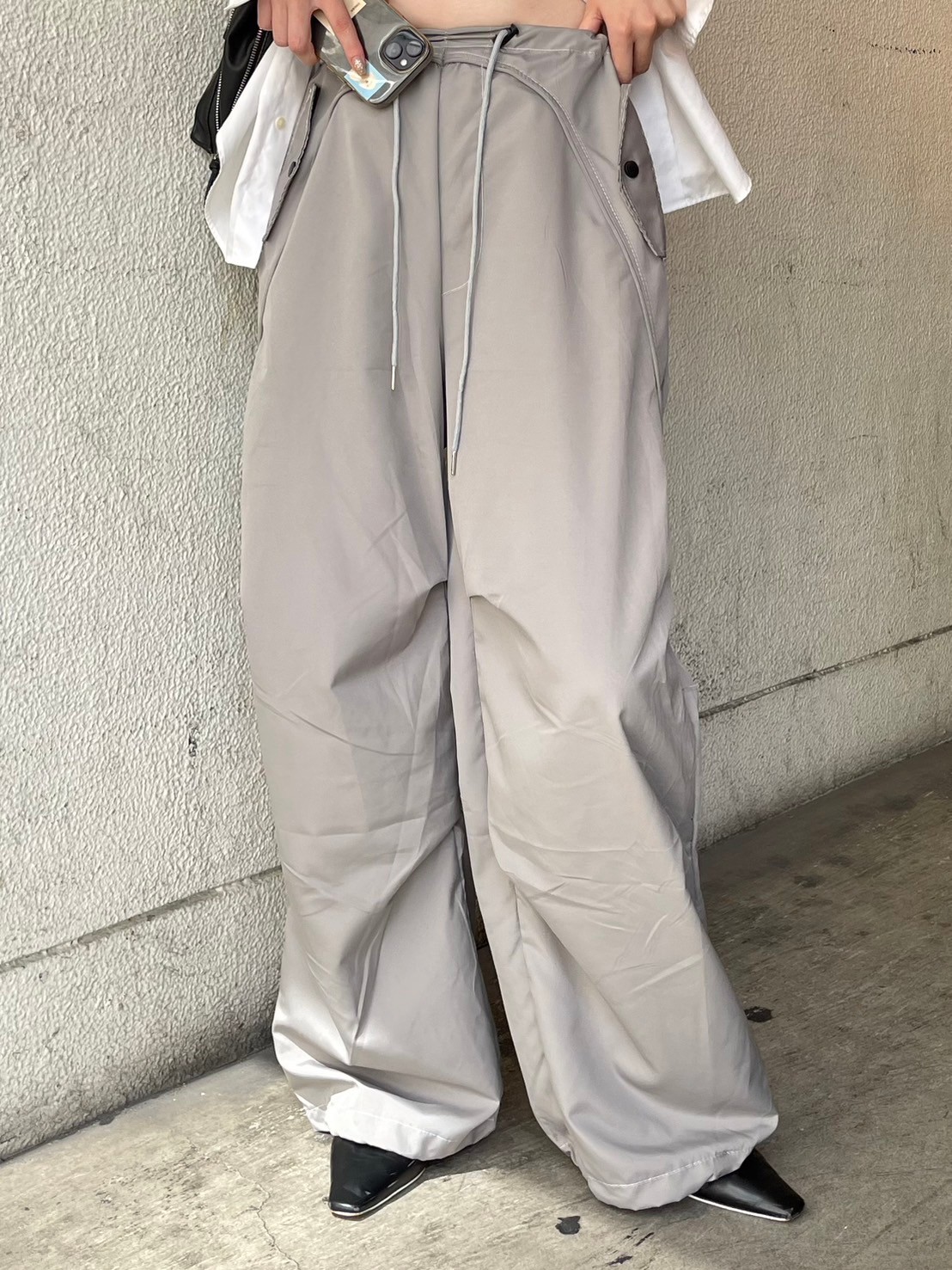 パンツ MIX TUCK DESIGN WIDE SLACKS GRAY MIX TUCK DESIGN WIDE STRIPE SLACKS【GRAY】 | SHIK