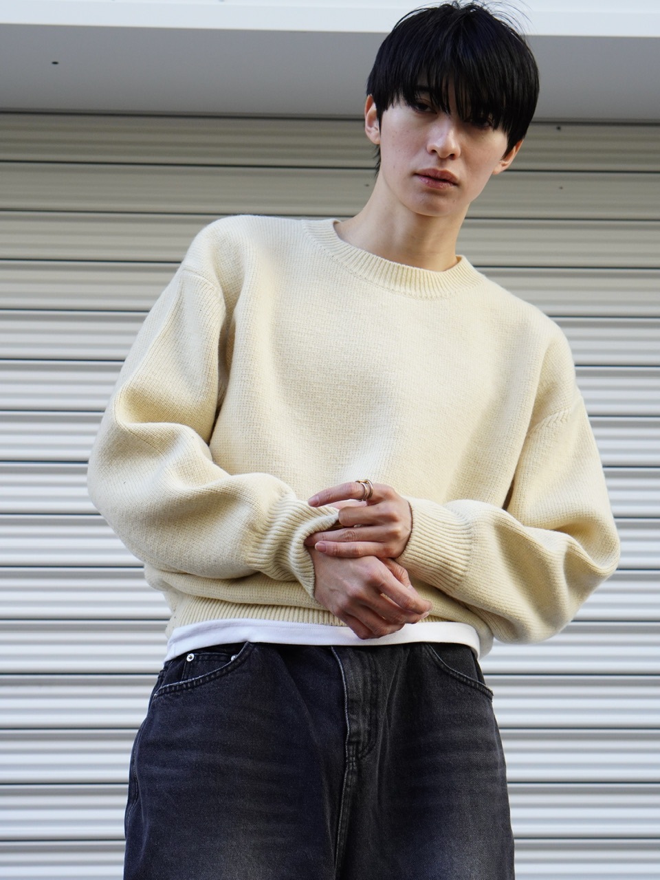 東京店WEB限定【Chikashitsu +】round wool knit (4color) | OUR