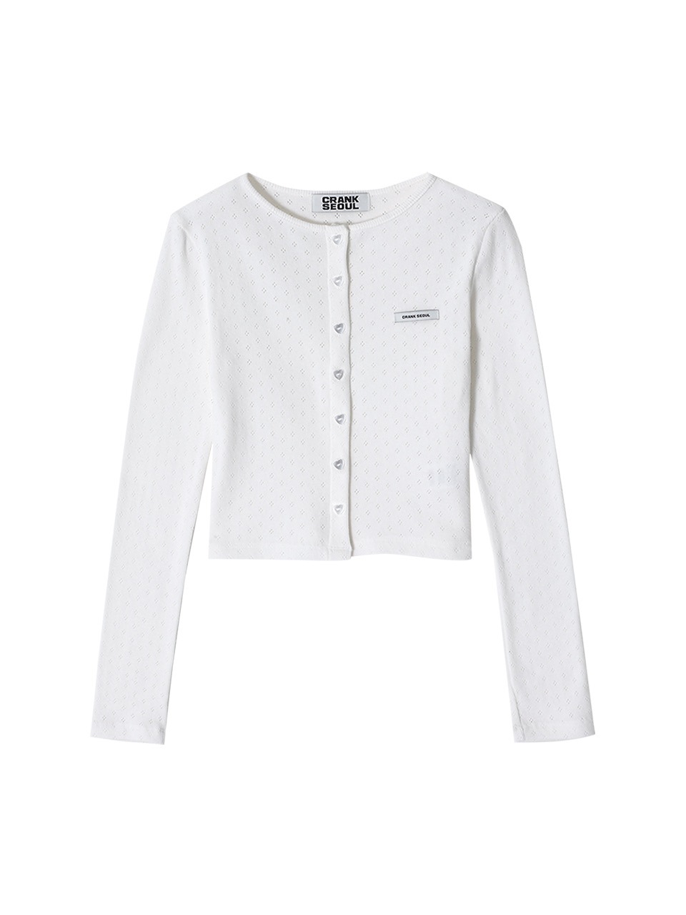 CRANK】HEART BUTTON EYELET CARDIGAN | OUR BRAND,CRANK