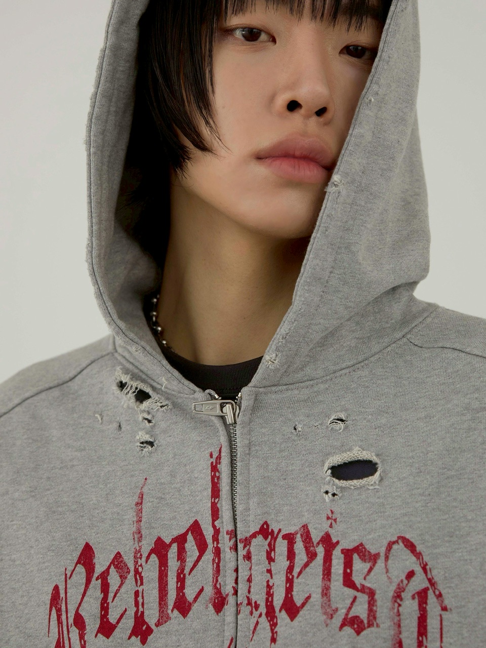 ●ANOTHERYOUTH● damaged crop zip-up hoodie (2色) ANOTHERYOUTH】damaged crop zip-up hoodie | OUR BRAND