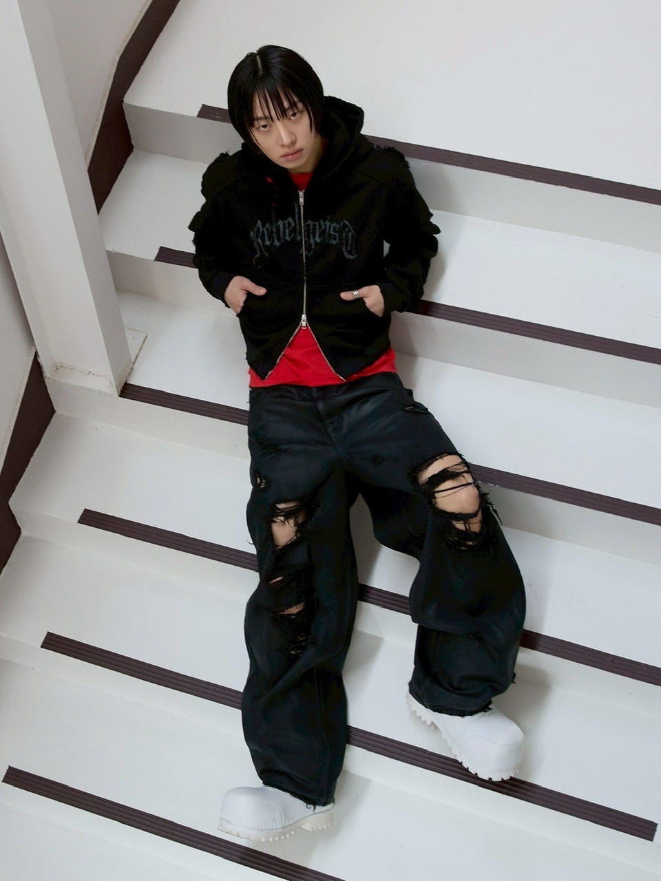 ●ANOTHERYOUTH● damaged crop zip-up hoodie (2色) ANOTHERYOUTH】damaged crop zip-up hoodie | OUR BRAND