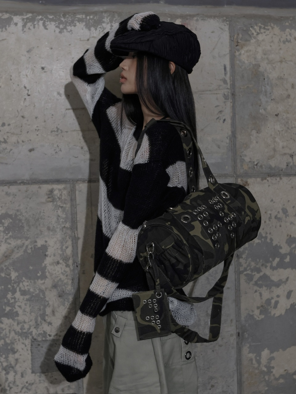 FANCY CLUB】FFFF EYELET DUFFLE BAG / 【ファンシークラブ】FFFF