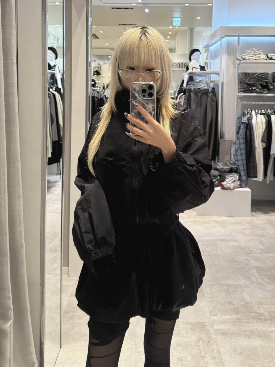 Nerd out XU】nylon crop jacket / 【ナードアウトエックスユー