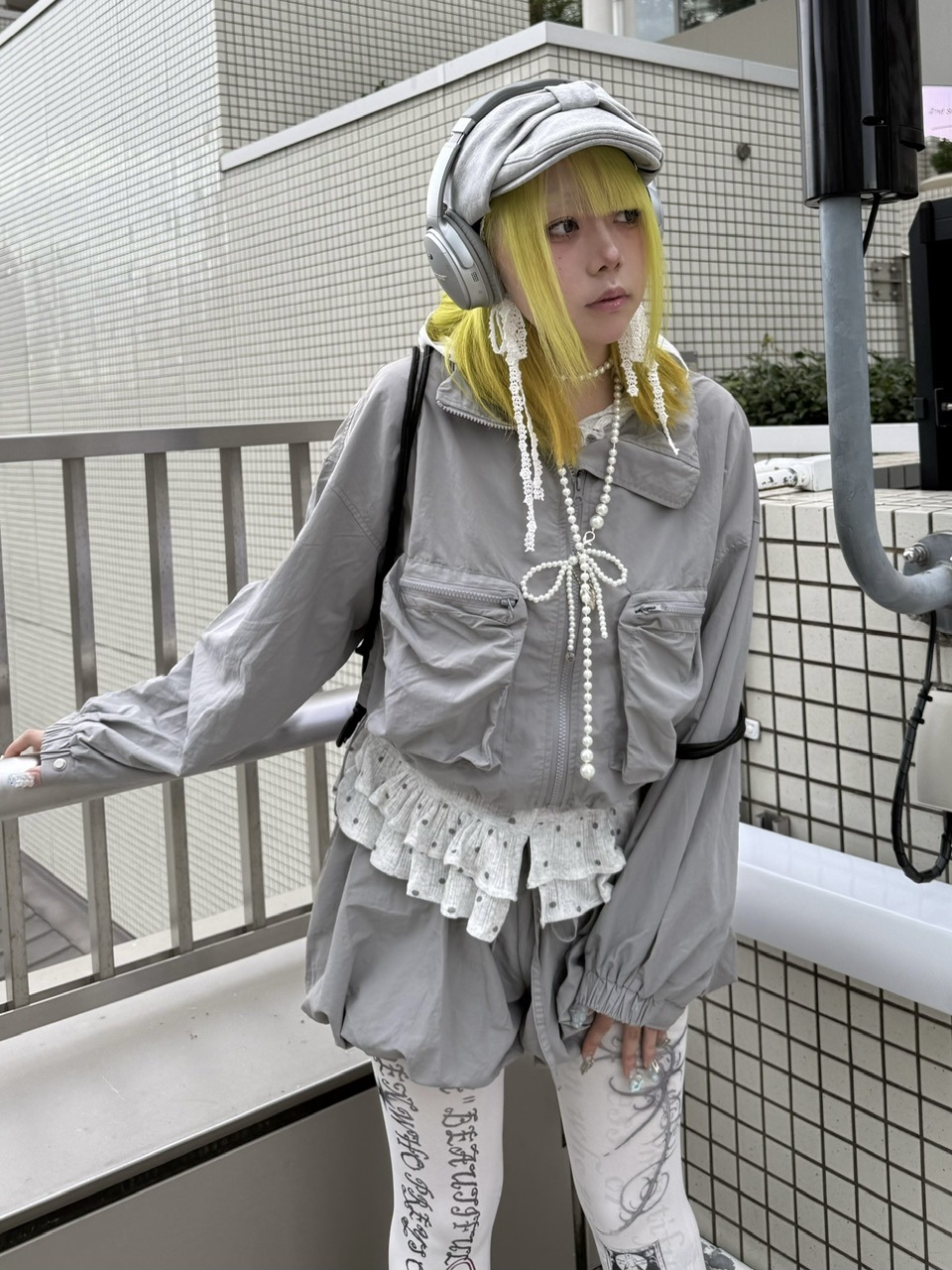 Nerd out XU】nylon crop jacket / 【ナードアウトエックスユー