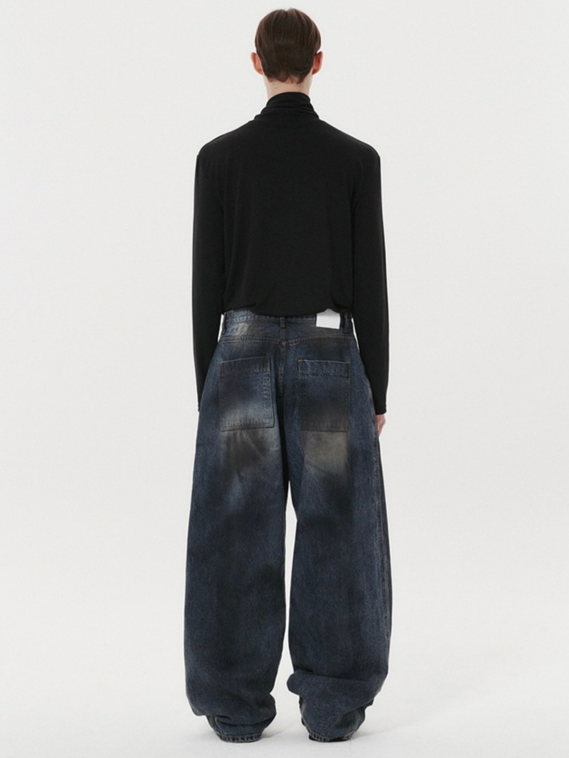 【DNSR】back pocket dirty denim pants