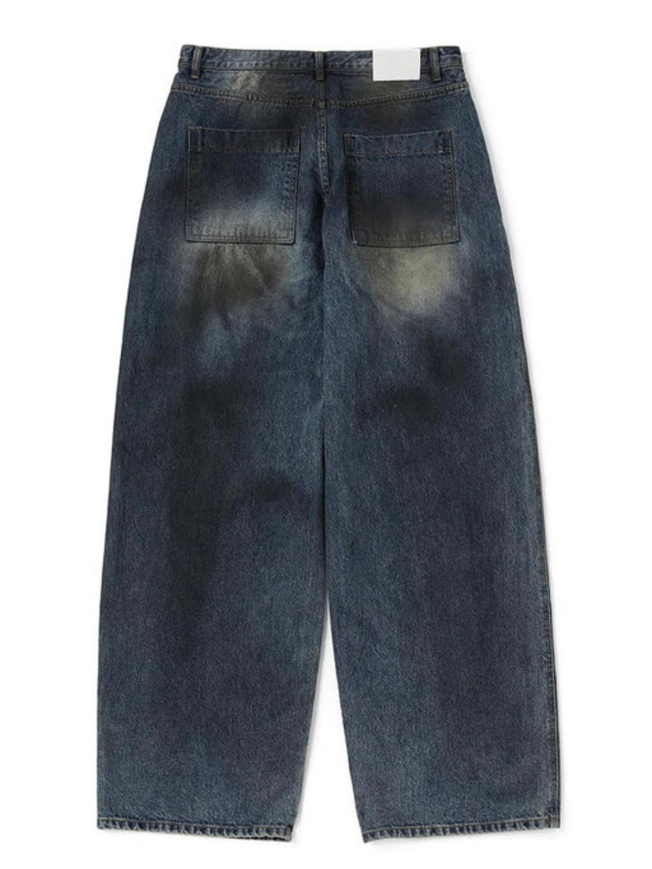 ◇DNSR◇ Back pocket dirty denim pants blue DNSR】back pocket dirty denim pants | OUR BRAND,DNSR
