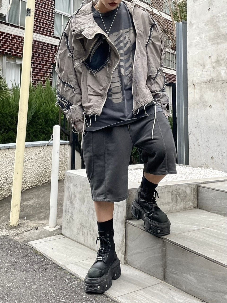 Never mind the XU】skeleton tee / 【ネバーマインドザエックス