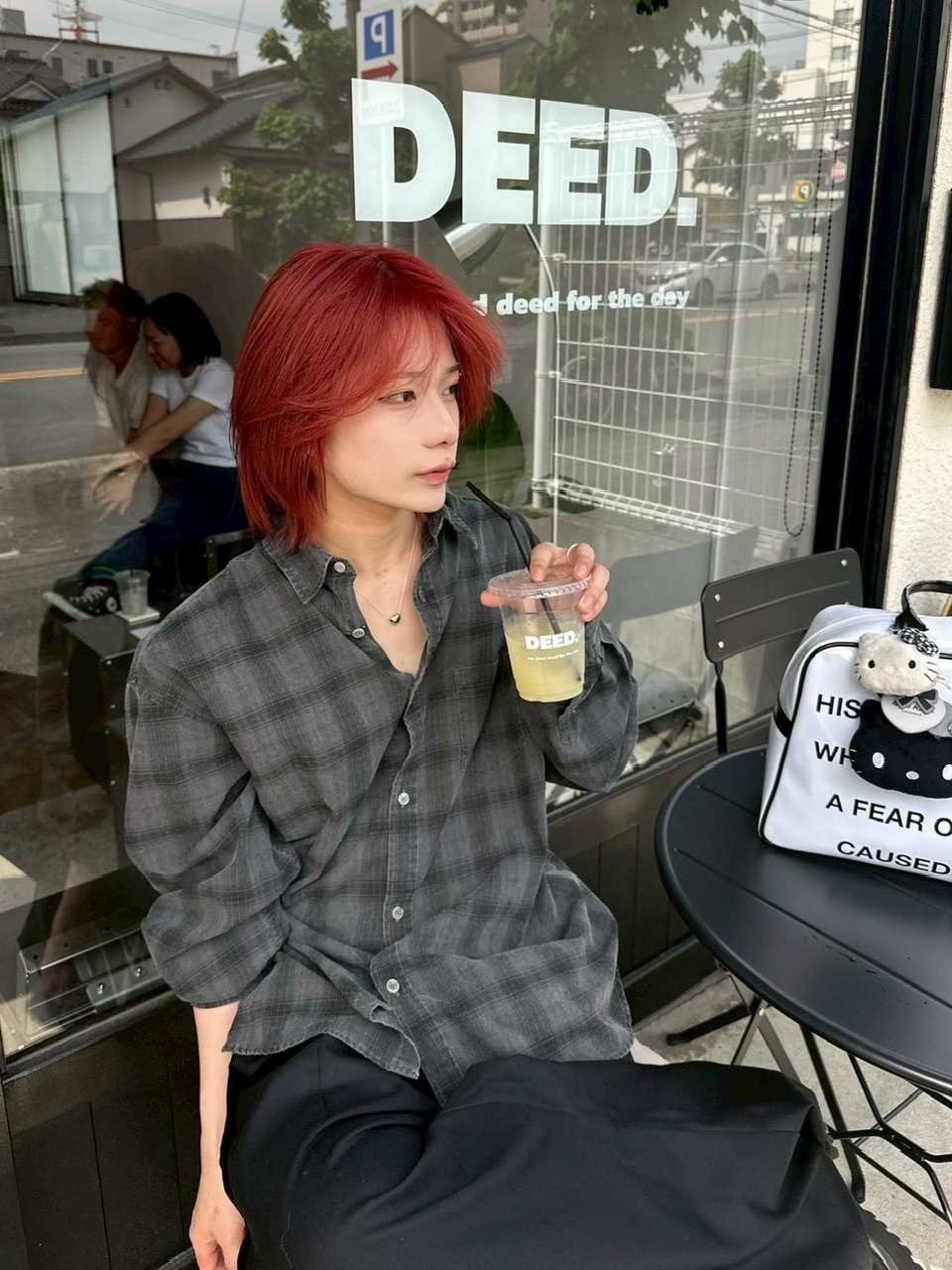 【LUV CODE】pigment check shirt