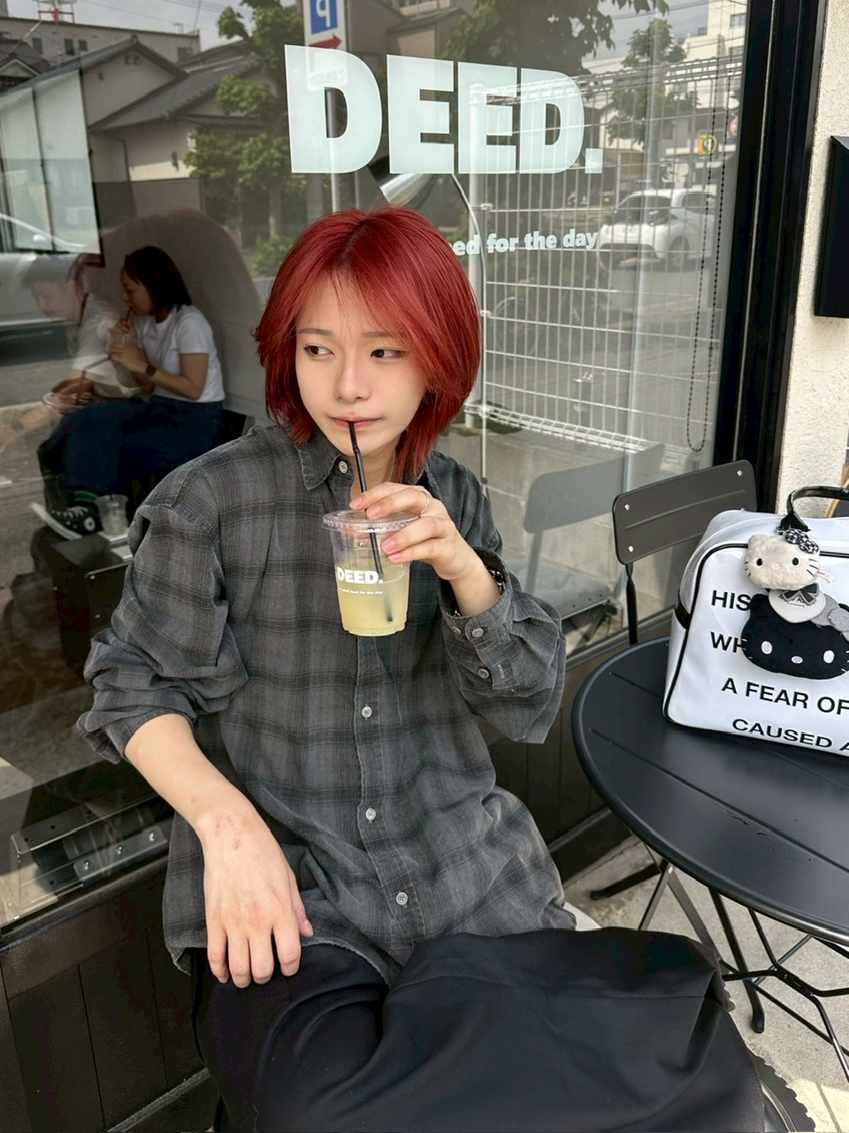 【LUV CODE】pigment check shirt