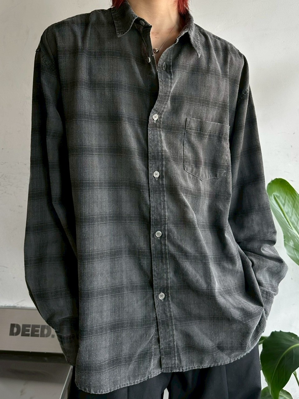 【LUV CODE】pigment check shirt