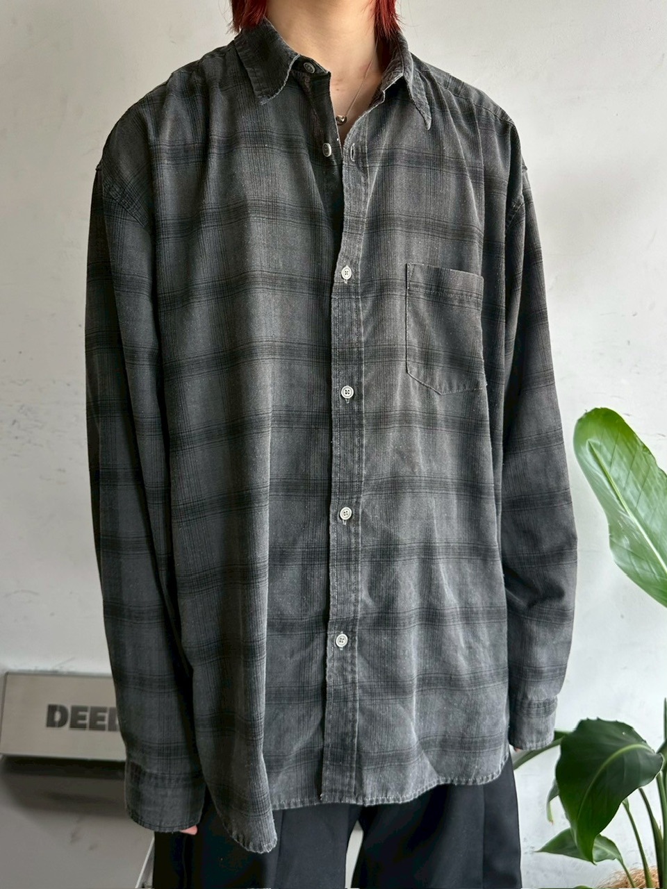 【LUV CODE】pigment check shirt
