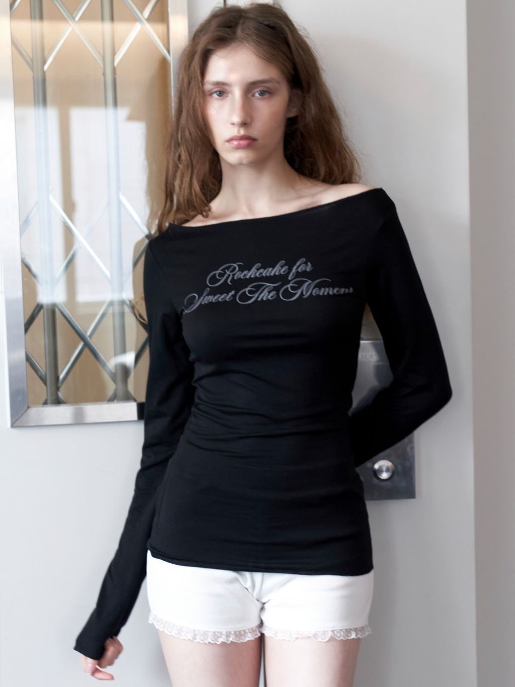 【韓国★ROCKCAKE】Cursive Mesh Top ROCK CAKE】Cursive Mesh Top | OUR BRAND,ROCK CAKE | PRESSING