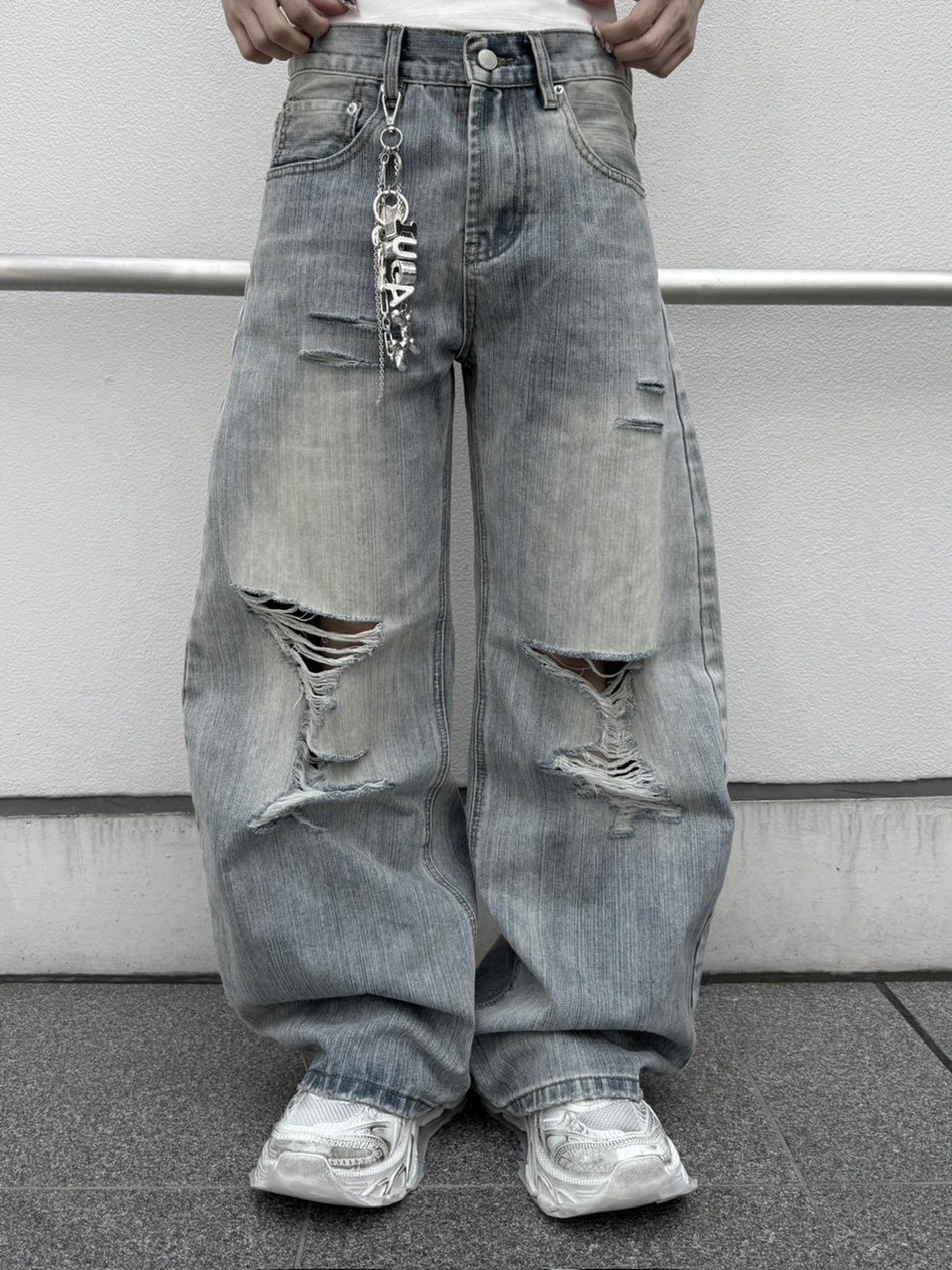 TURNTIDE*日本未入荷 マルチポケット/ウォッシュド Denim/Jeans 受注制【nmtc +】straight damage denim pants | OUR BRAND,nmtc