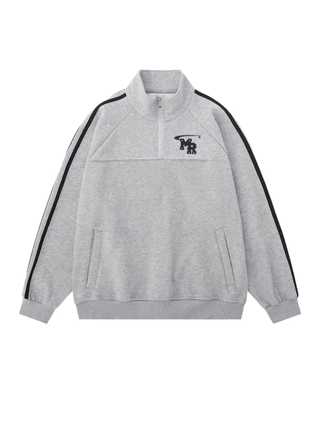 受注制【LUV CODE】half zip line sweat shirt