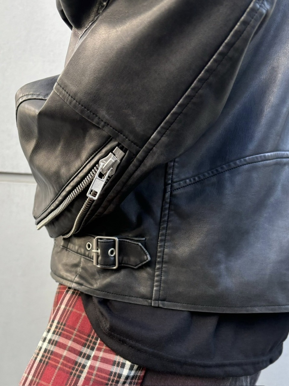 受注制【Never mind the XU】washed leather jacket