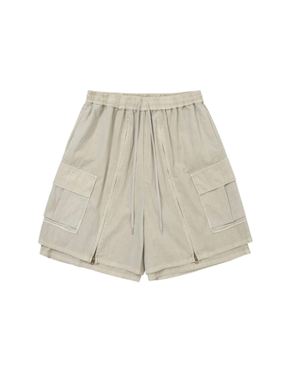 AJOBYAJO】Washed Layered Zip-Up Shorts | OUR BRAND,AJOBYAJO